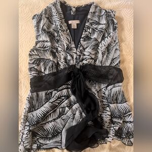 Jonathan Martin Womens two piece Dress  White Leaves Print Sleeveless medium